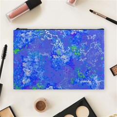 Bright Blue Paint Splatters Cosmetic Bag (large) by SpinnyChairDesigns