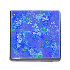 Bright Blue Paint Splatters Memory Card Reader (square 5 Slot) by SpinnyChairDesigns