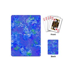 Bright Blue Paint Splatters Playing Cards Single Design (mini) by SpinnyChairDesigns