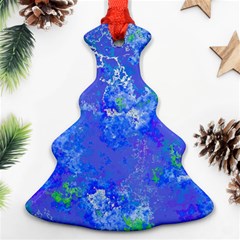 Bright Blue Paint Splatters Ornament (christmas Tree)  by SpinnyChairDesigns