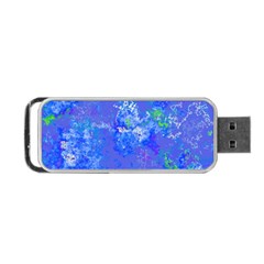 Bright Blue Paint Splatters Portable Usb Flash (one Side) by SpinnyChairDesigns