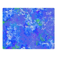 Bright Blue Paint Splatters Double Sided Flano Blanket (large)  by SpinnyChairDesigns