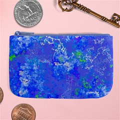 Bright Blue Paint Splatters Large Coin Purse by SpinnyChairDesigns