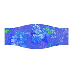 Bright Blue Paint Splatters Stretchable Headband by SpinnyChairDesigns