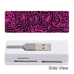 Hot Pink And Black Paisley Swirls Memory Card Reader (stick) by SpinnyChairDesigns