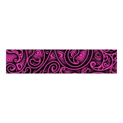 Hot Pink And Black Paisley Swirls Velvet Scrunchie by SpinnyChairDesigns