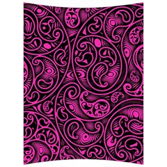 Hot Pink And Black Paisley Swirls Back Support Cushion by SpinnyChairDesigns