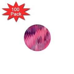 Pink Purple Diamond Pattern 1  Mini Buttons (100 Pack)  by SpinnyChairDesigns