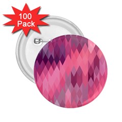 Pink Purple Diamond Pattern 2 25  Buttons (100 Pack)  by SpinnyChairDesigns