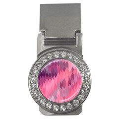 Pink Purple Diamond Pattern Money Clips (cz)  by SpinnyChairDesigns