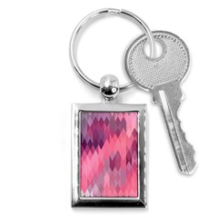 Pink Purple Diamond Pattern Key Chain (rectangle) by SpinnyChairDesigns