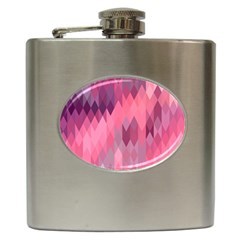 Pink Purple Diamond Pattern Hip Flask (6 Oz) by SpinnyChairDesigns