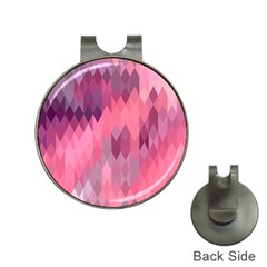 Pink Purple Diamond Pattern Hat Clips With Golf Markers by SpinnyChairDesigns