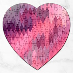 Pink Purple Diamond Pattern Jigsaw Puzzle (heart) by SpinnyChairDesigns