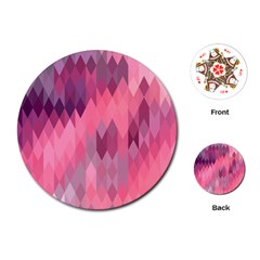 Pink Purple Diamond Pattern Playing Cards Single Design (round) by SpinnyChairDesigns