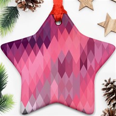 Pink Purple Diamond Pattern Star Ornament (two Sides) by SpinnyChairDesigns