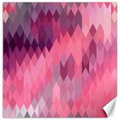 Pink Purple Diamond Pattern Canvas 12  X 12  by SpinnyChairDesigns