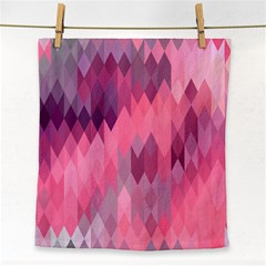 Pink Purple Diamond Pattern Face Towel by SpinnyChairDesigns