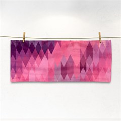 Pink Purple Diamond Pattern Hand Towel by SpinnyChairDesigns