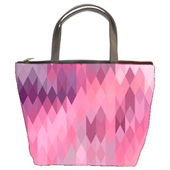 Pink Purple Diamond Pattern Bucket Bag by SpinnyChairDesigns