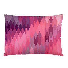 Pink Purple Diamond Pattern Pillow Case by SpinnyChairDesigns