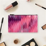 Pink Purple Diamond Pattern Cosmetic Bag (Small) Front