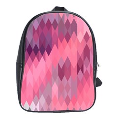 Pink Purple Diamond Pattern School Bag (large) by SpinnyChairDesigns