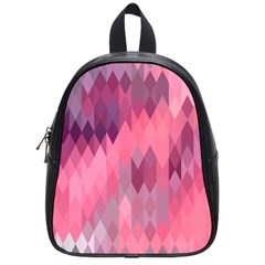 Pink Purple Diamond Pattern School Bag (small) by SpinnyChairDesigns