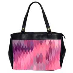 Pink Purple Diamond Pattern Oversize Office Handbag (2 Sides) by SpinnyChairDesigns