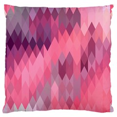 Pink Purple Diamond Pattern Large Cushion Case (one Side) by SpinnyChairDesigns