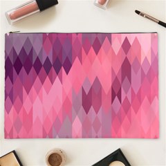 Pink Purple Diamond Pattern Cosmetic Bag (xxl) by SpinnyChairDesigns