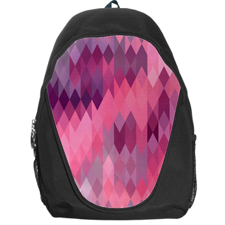 Pink Purple Diamond Pattern Backpack Bag