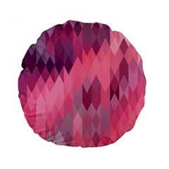 Pink Purple Diamond Pattern Standard 15  Premium Round Cushions