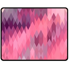 Pink Purple Diamond Pattern Double Sided Fleece Blanket (medium)  by SpinnyChairDesigns