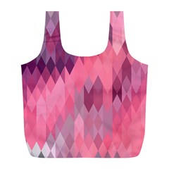 Pink Purple Diamond Pattern Full Print Recycle Bag (l) by SpinnyChairDesigns