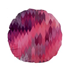 Pink Purple Diamond Pattern Standard 15  Premium Flano Round Cushions by SpinnyChairDesigns