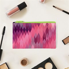 Pink Purple Diamond Pattern Cosmetic Bag (xs) by SpinnyChairDesigns