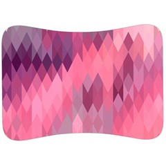 Pink Purple Diamond Pattern Velour Seat Head Rest Cushion by SpinnyChairDesigns