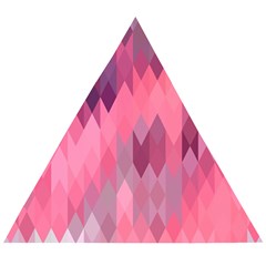 Pink Purple Diamond Pattern Wooden Puzzle Triangle by SpinnyChairDesigns