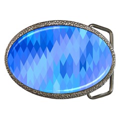 Aqua Blue Diamond Pattern Belt Buckles by SpinnyChairDesigns