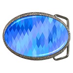 Aqua Blue Diamond Pattern Belt Buckles Front