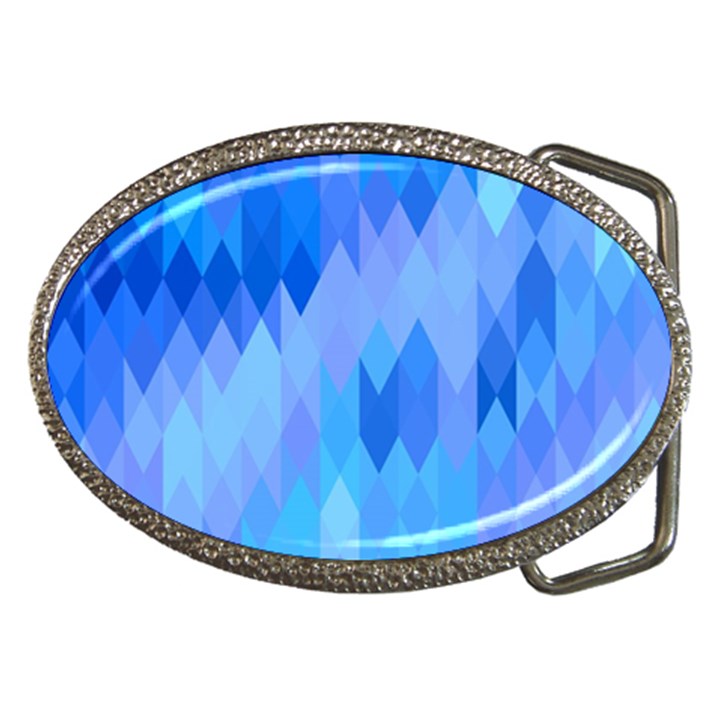 Aqua Blue Diamond Pattern Belt Buckles