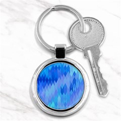 Aqua Blue Diamond Pattern Key Chain (Round)