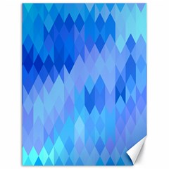 Aqua Blue Diamond Pattern Canvas 18  X 24  by SpinnyChairDesigns