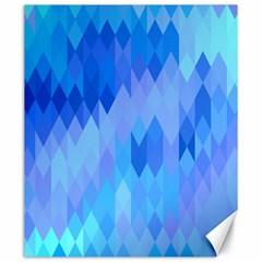 Aqua Blue Diamond Pattern Canvas 20  x 24 