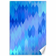 Aqua Blue Diamond Pattern Canvas 20  x 30 