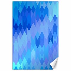 Aqua Blue Diamond Pattern Canvas 24  x 36 