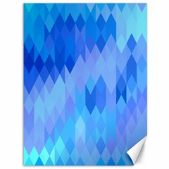 Aqua Blue Diamond Pattern Canvas 36  X 48  by SpinnyChairDesigns