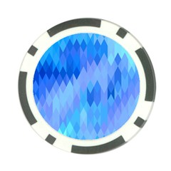 Aqua Blue Diamond Pattern Poker Chip Card Guard