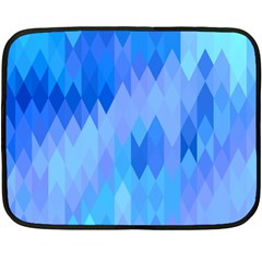 Aqua Blue Diamond Pattern Double Sided Fleece Blanket (Mini) 